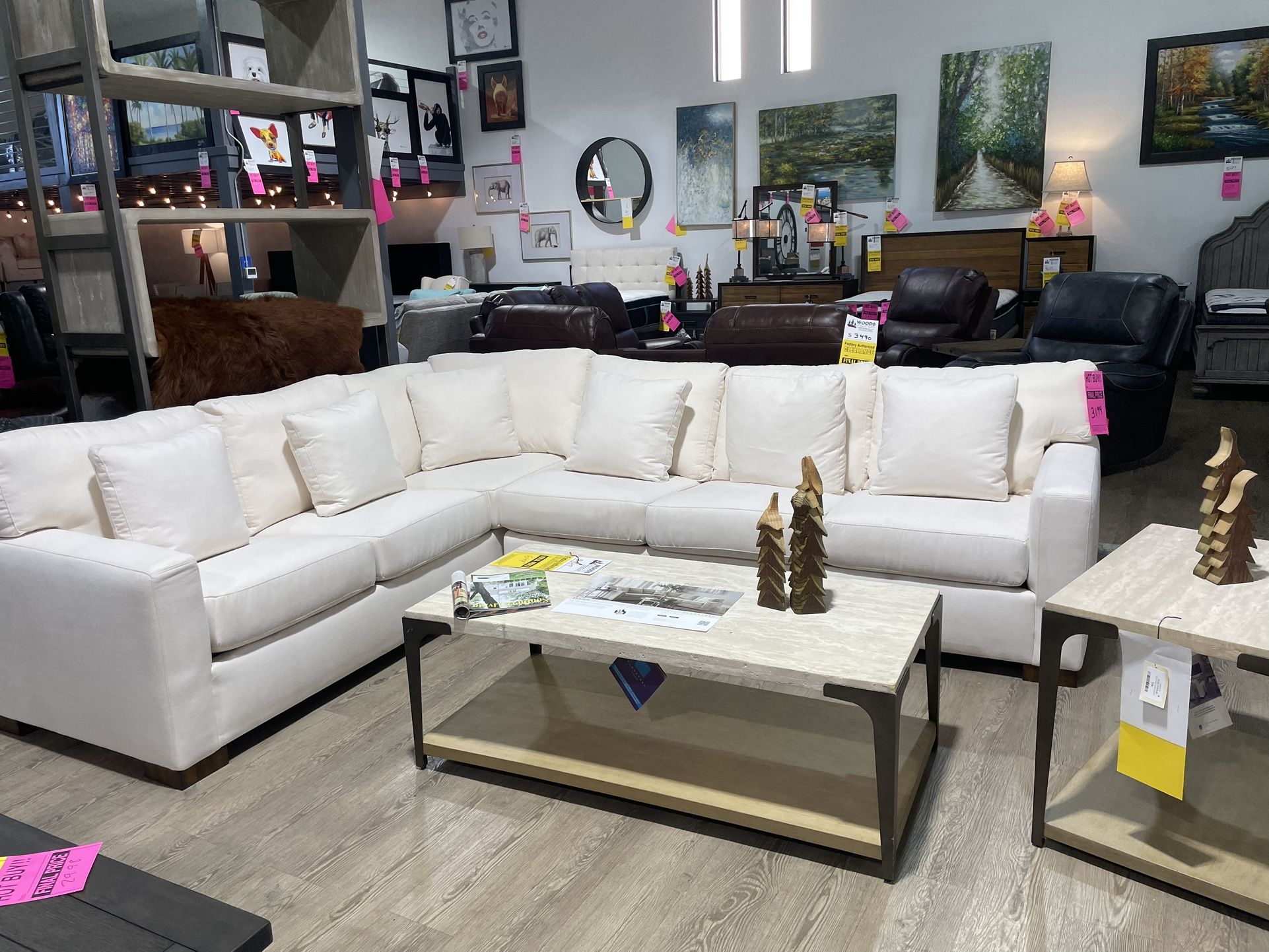 Stunning White Sectional
