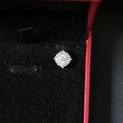 1.00 cw SI-1 Natrual Diamond Cluster Earrings