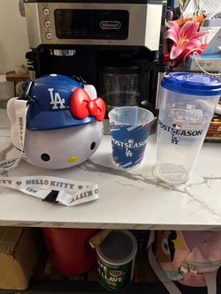 LA Dodgers Hello Kitty Helmet Bag & Postseason Cups Set