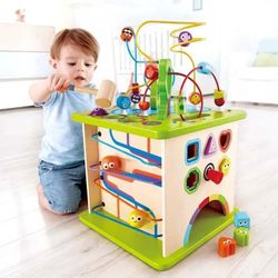 Hape Wooden Activity Cube Toddler Learning Toy