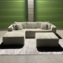 *Free Delivery* Boneless Sectional Couch Sofa w/ Ottoman