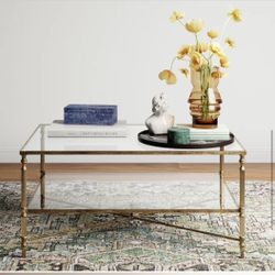 Allenhurst Glass Brass Coffee Table