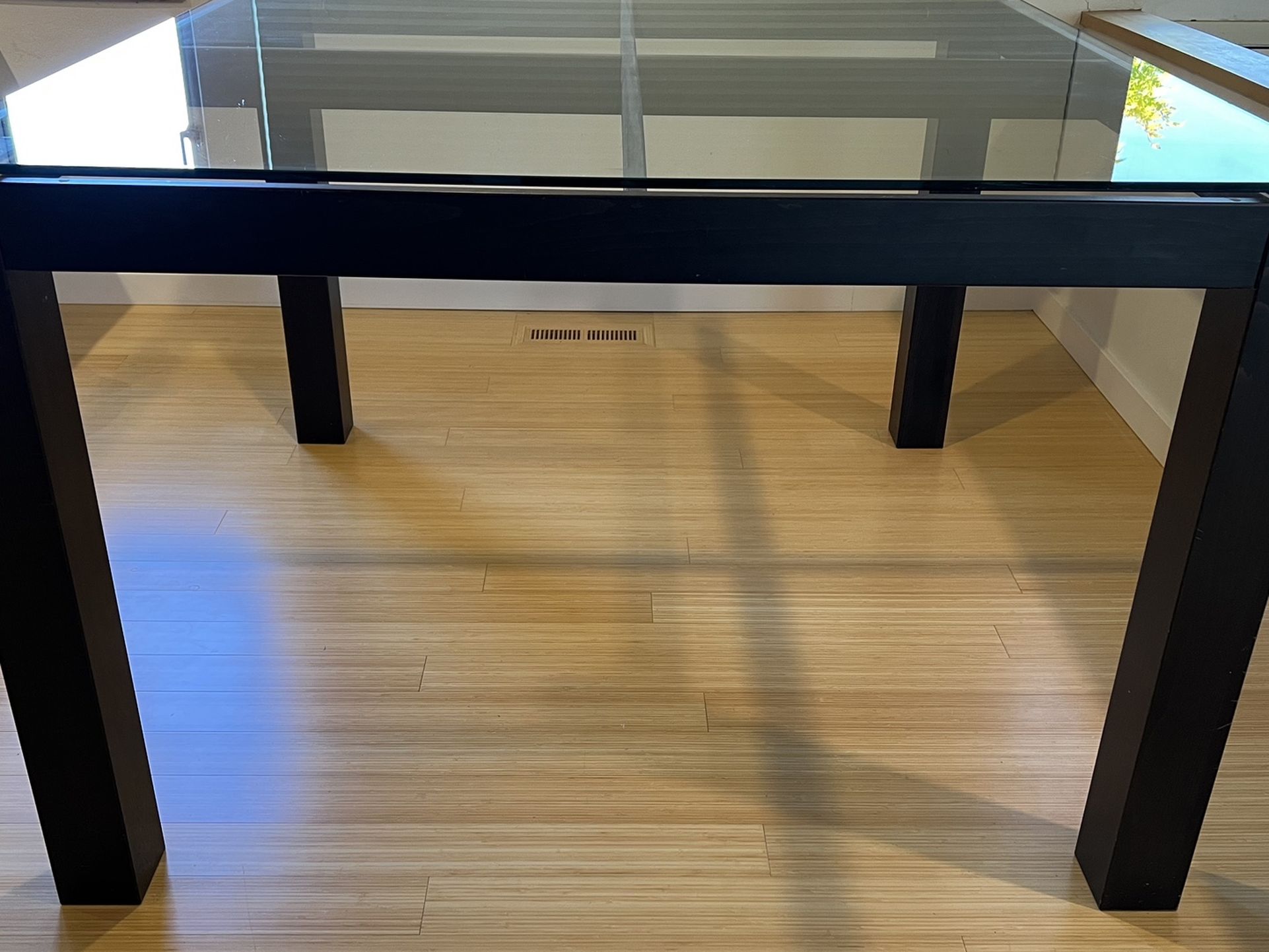Dining Table - Dark Wood w/ Glass Top