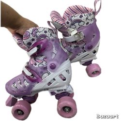 Roller Derby Adjustable Girls Roller Skates, Size 12-2, Pink Purple Unicorns