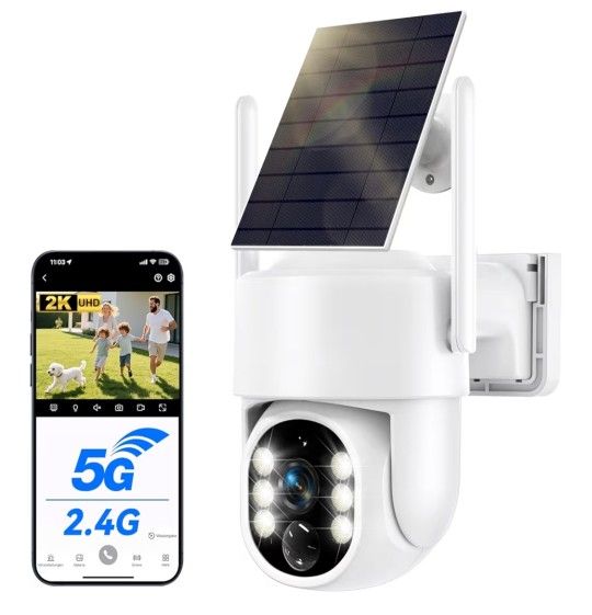 Solar Security Cameras Wireless Outdoor, 5G Solar Camera Outdoor Wireless