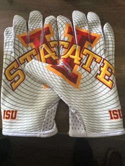 XXL Iowa State University ISU Football Receiver Grip Gloves Super-Grip Palms Boost