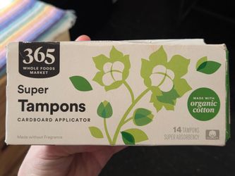365 by Whole Foods Market Super Tampons, Cardboard Applicator, 14 Count.