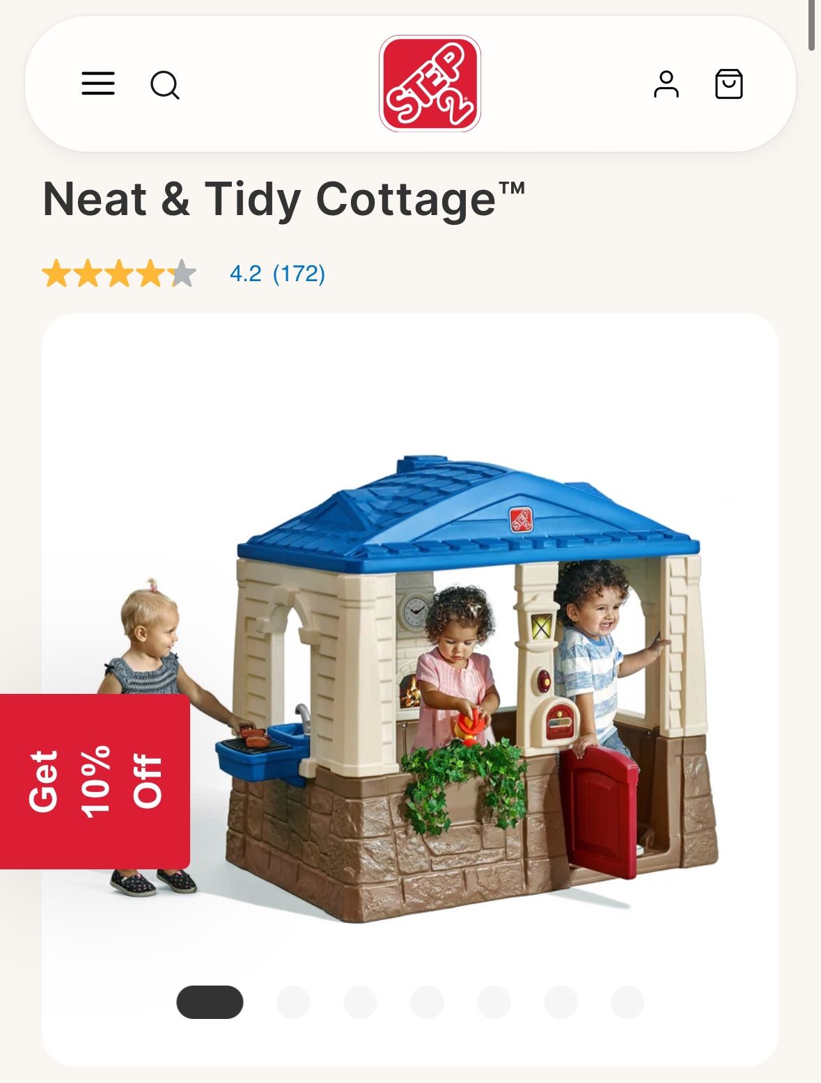 Used Playhouse tidy Cottage step2