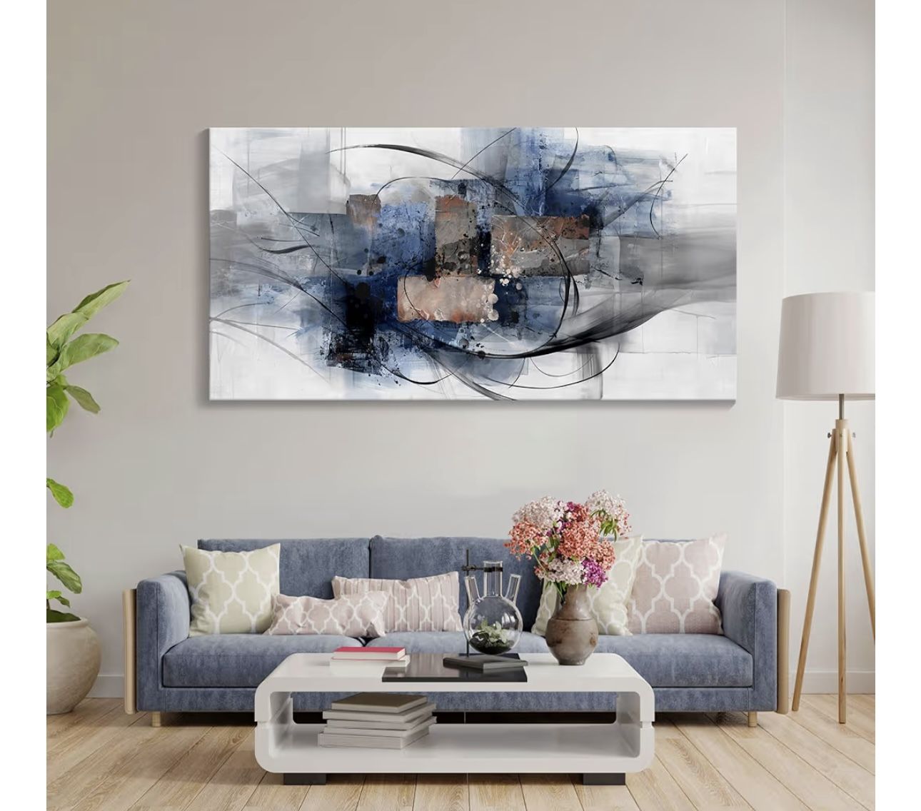New- 24 X 48 Modern Abstract Canvas Wall Art