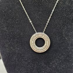 Genuine Diamond Circle Pendant 