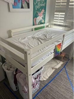 Medium height loft twin bed from