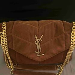 YSL Brown Suede Bag