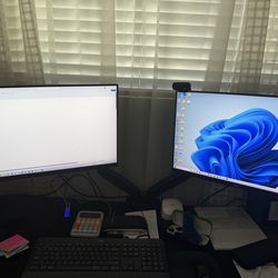 Dell monitors and arm that holds both