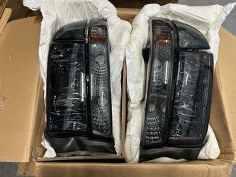 97-04 Dodge Dakota/ 98-03 Durango Smoked Lens Headlights With Amber Corners