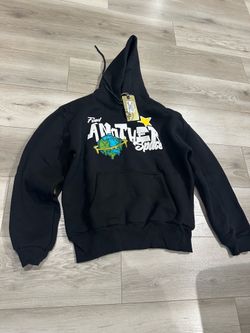 large black hoodie sweats graphic design