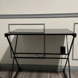 black glass desk