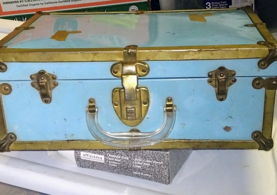 Vintage 1940/50s Roller Skate Metal Case. Sure Grip S/DELUXE/4/S for