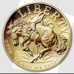 2021 HIGH RELIEF PROOF LIBERTY GOLD COIN