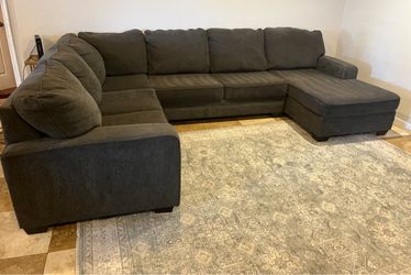 Ashley Furniture Large Dark Gray Sectional Sofa with Chaise