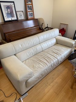 Italian Leather Cream Colored couch