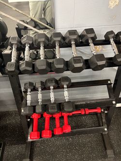 Dumbells with rack