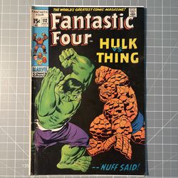 1971 Fantastic Four #112 (Hulk vs Thing Cover)