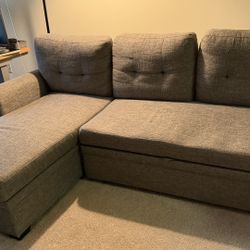 Wayfair Gray Sectional Couch – Convertible to Sofa Bed