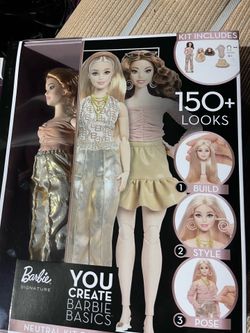 Barbie Basics You Create Neutral Kit 003 with Customizable Fashion Doll & Universal-fit Clothing, Posable Body & Swappable Doll Head