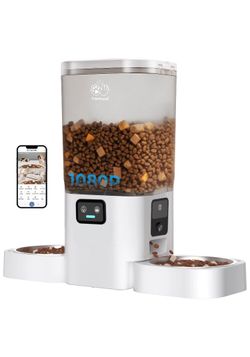 Frienhund Dual Automatic Cat Feeder 7L- Pet 2 Bowls 2 Camera, White-4