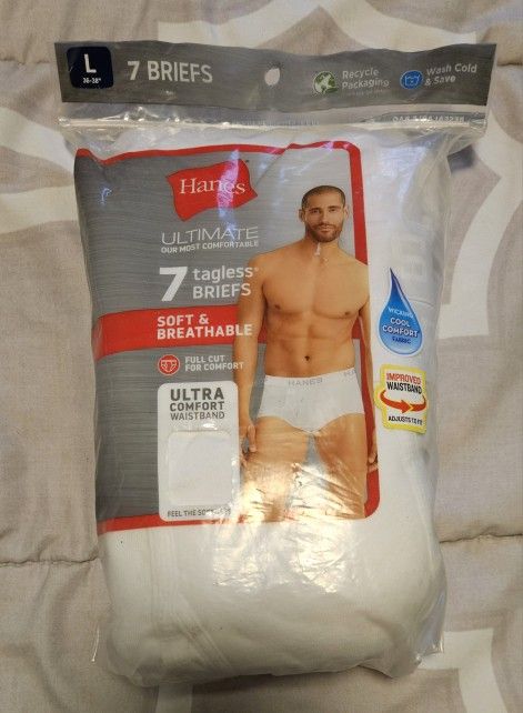 Hanes 7pack L Soft & Breathable Tagless Briefs