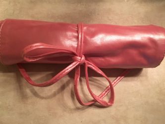 Pink Rollup Makeup Travel Bag