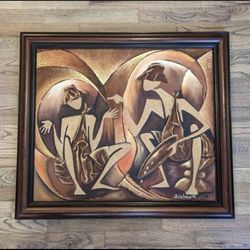 Original Pascal Bushayija Mixed Media Painting | Tribal Art