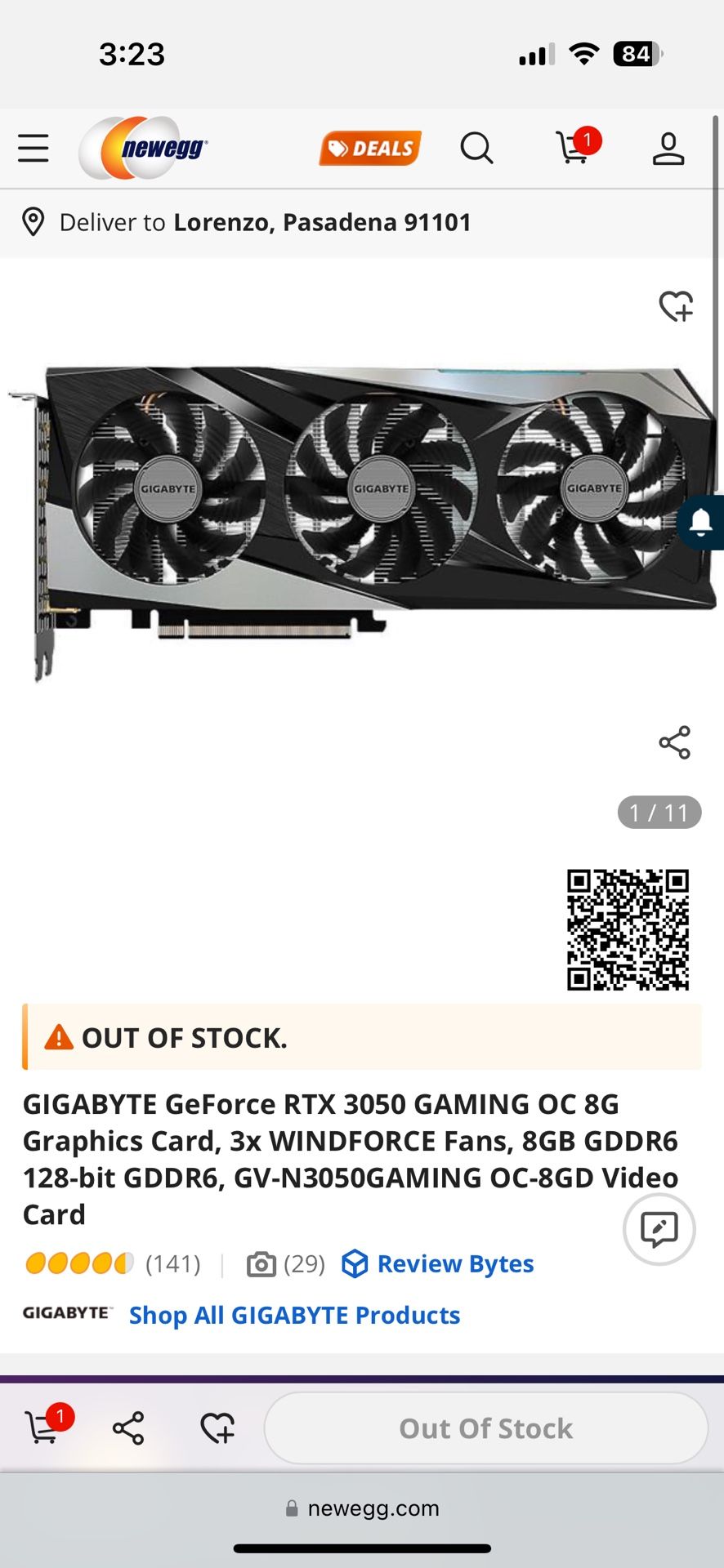 NVIDIA Geforce RTX 3050 GPU