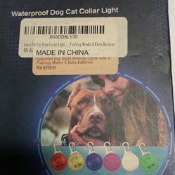 Waterproof Dog Cat Collar Light Batteries Included 
