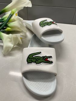 Lacoste Men’s Big Logo Slides Size 12
