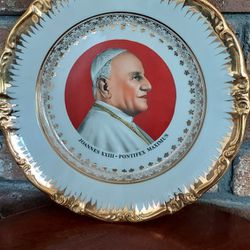 Joannes XXIII Pope John Bavaria Germany Collector Plate Heirloom Gold Trim 10"
