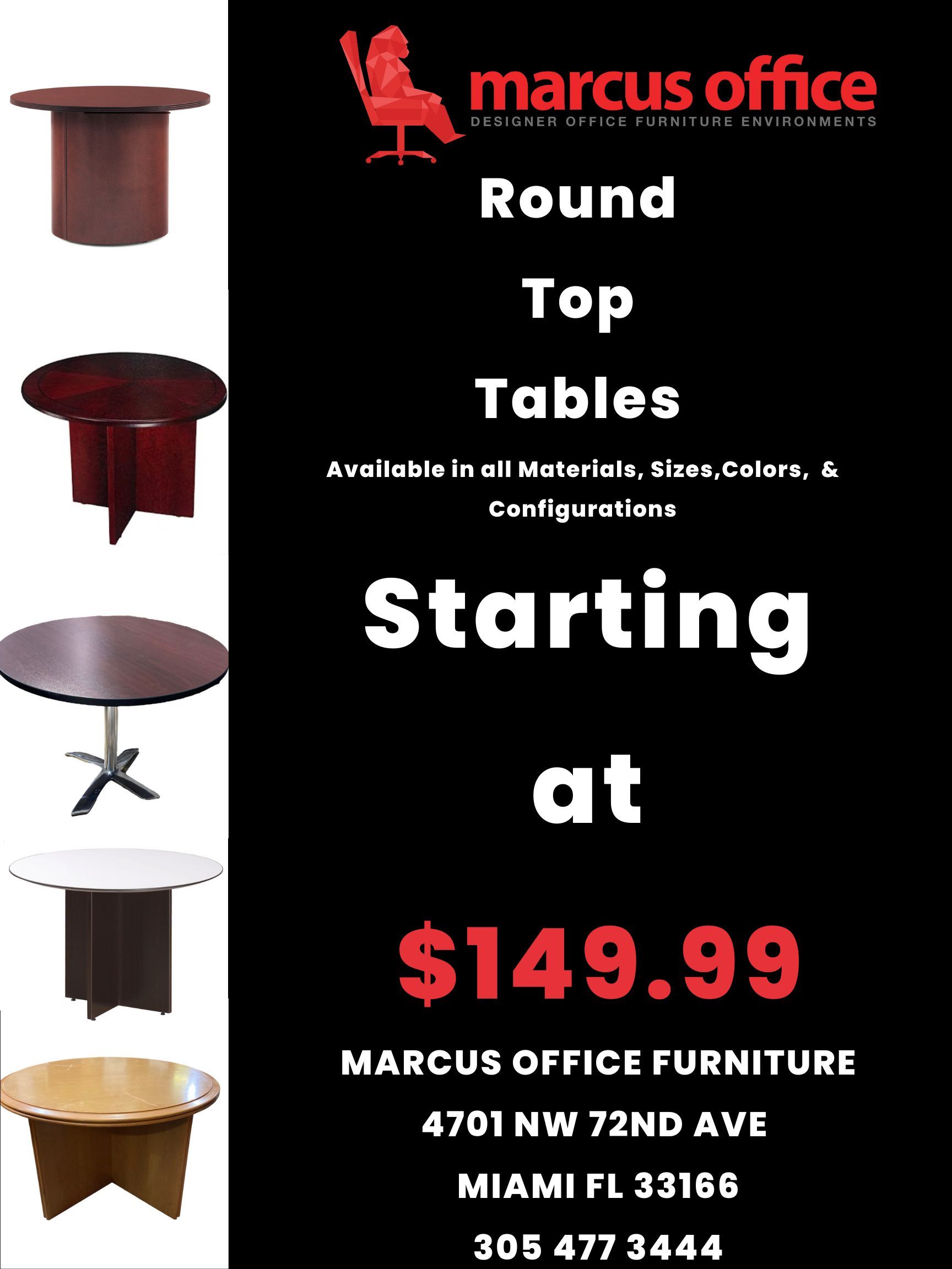 Round Top Tables Starting At $149.99