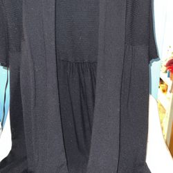 No long Cardigan Black Short Sleeve Size 1X