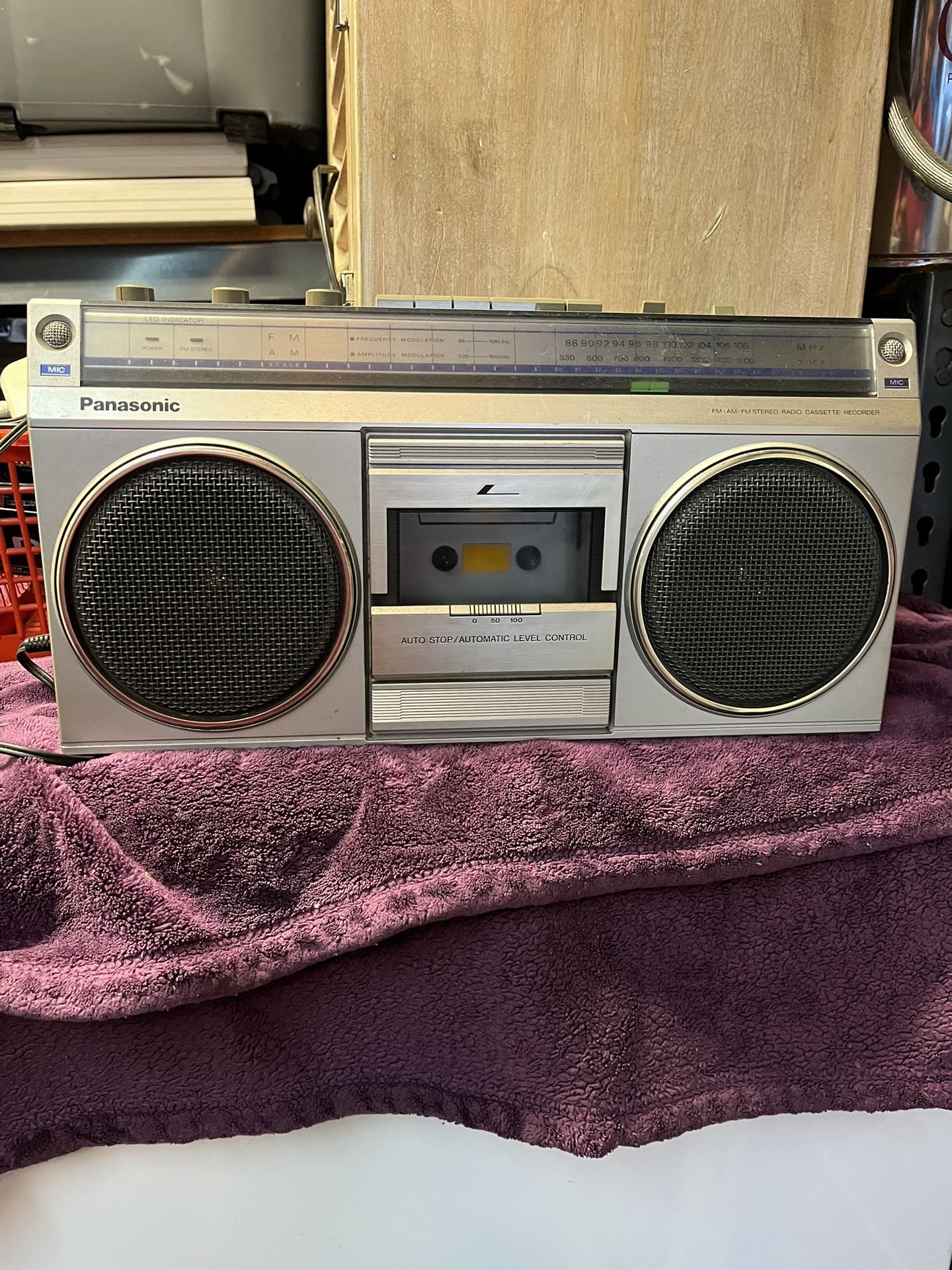 Vintage Panasonic radio with cassette player