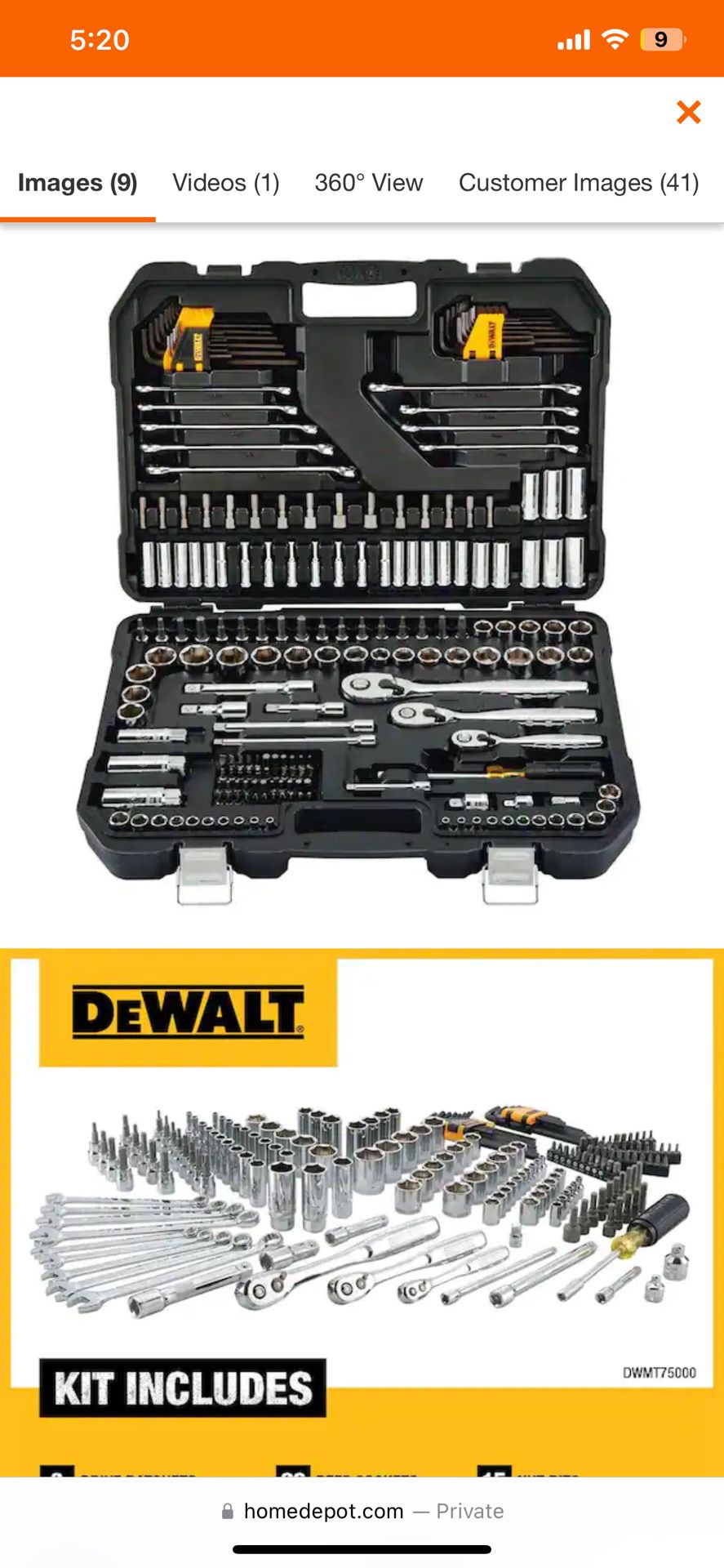 Dewalt Mechanic Tool Set 