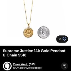 14k Gold Supreme Pendant 