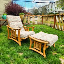 1950s Rattan Lounge Chair