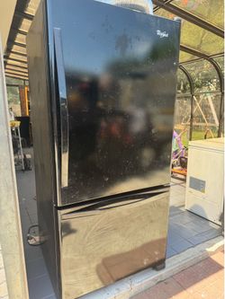 Bottom-Freezer Refrigerator in Black.