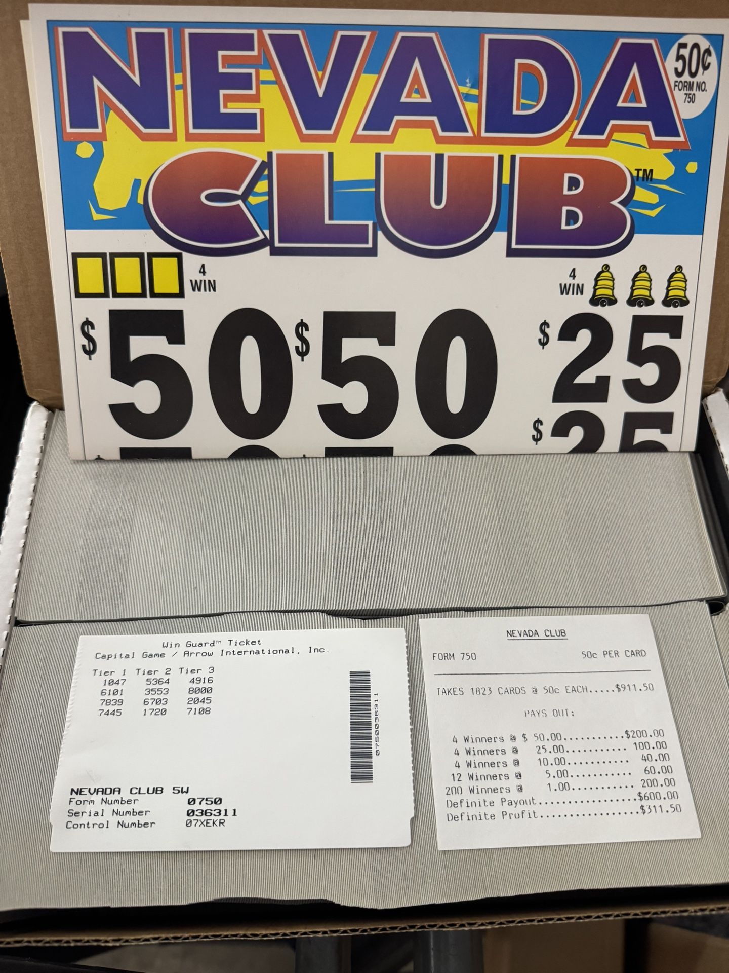 Pull Tab Lottery Tickets 