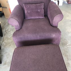 Modern Purple Chair & Ottoman