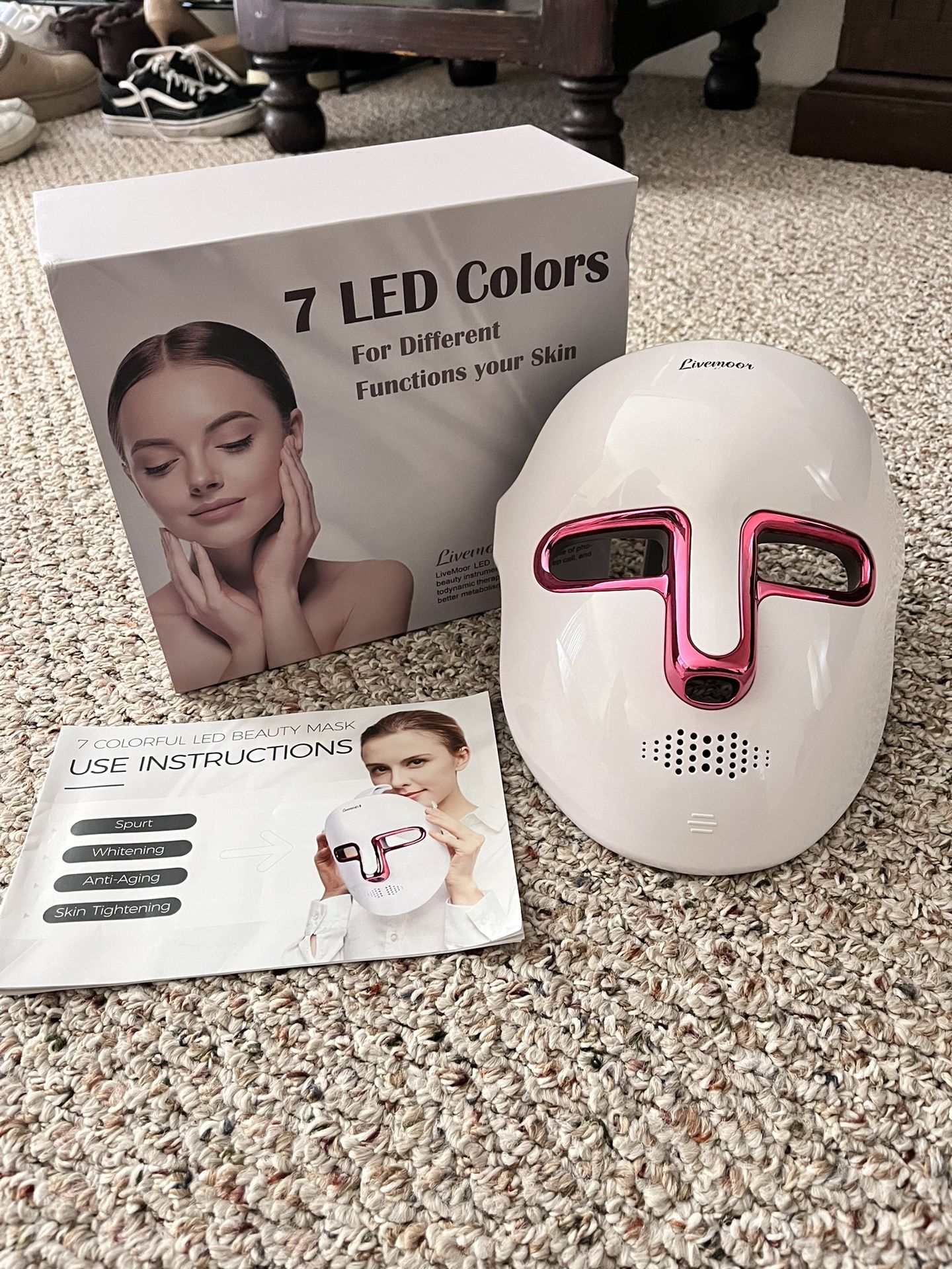 New, Led Face Mask Light Therapy At Home