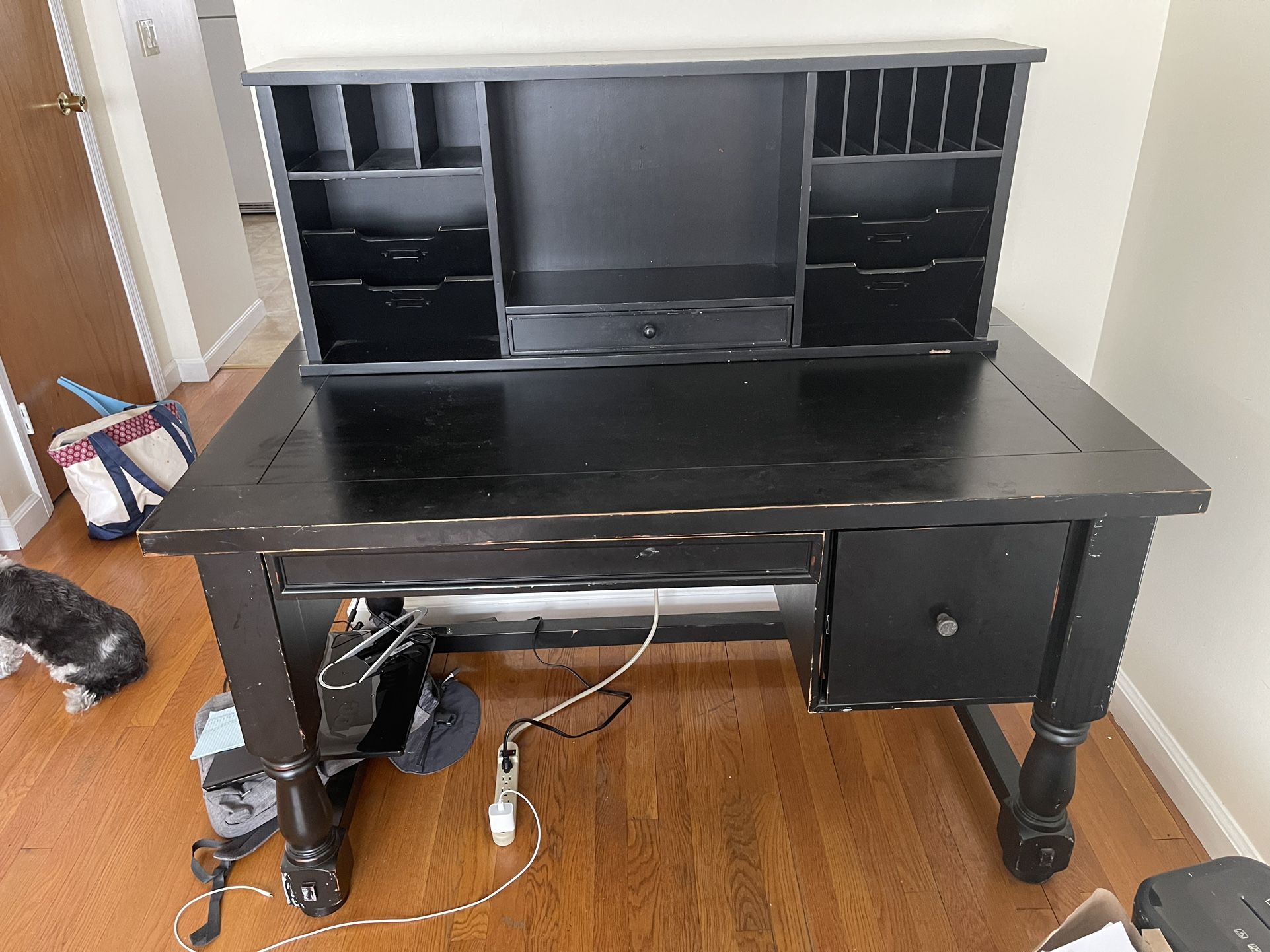 Solid Wood Desk And Hutch