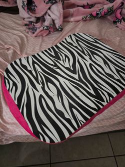 Zebra Print Lap Desk with Pink Base