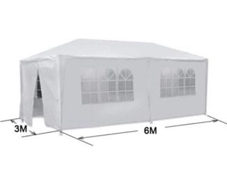 10 ft. x 20 ft. White Wedding Party Canopy Tent Outdoor Gazebo with 6-Removable Sidewalls&venta