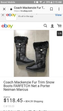 Coach Shoes | Coach Mackenzie Tall Fur Wedge Snow Boots